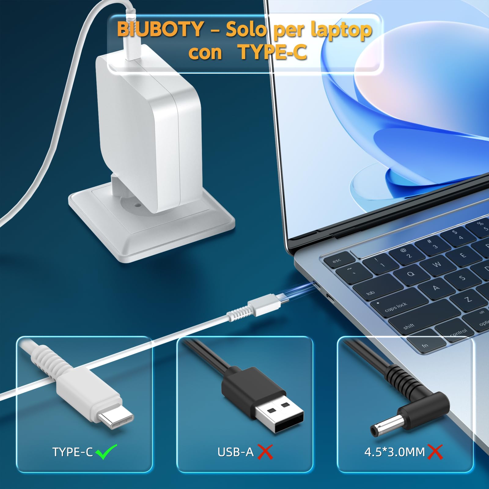 96W Alimentatore USB C Caricatore per Macbook Pro Air 13 15 16 Pollici 2020 2019 2018 2017 2016 Charger iPad Pro 11 12.9 pollici Caricabatterie 87W AC Adapter Cavo USB C a C 2M