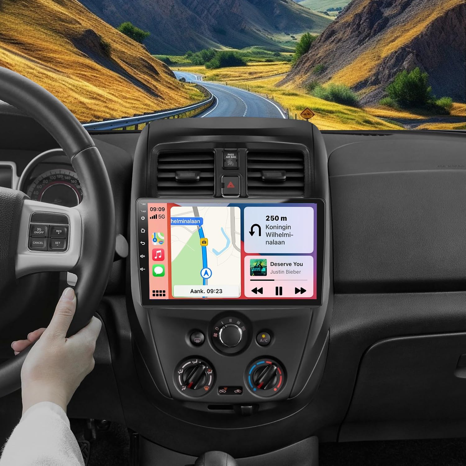 10" Android 13 Car Stereo Upgrade for Nissan Versa Sedan 2015 2016 2017 2018 2019 Radio Replacement with Wireless Carplay Android Auto Double Din Touch Screen Car Audio GPS Navi Bluetooth FM/RDS WiFi