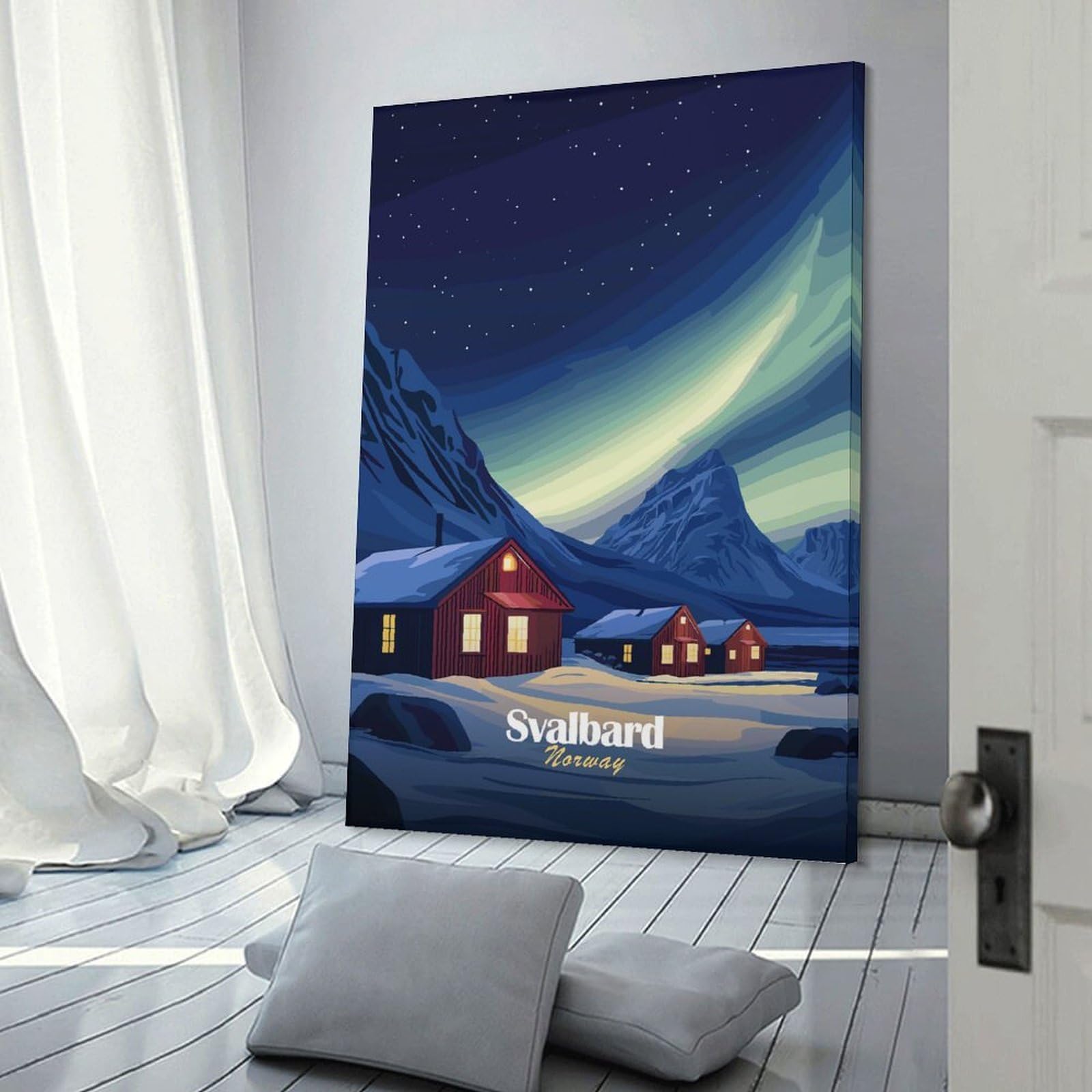 Junmoney Svalbard Aurora Borealis Home Decor Wall Art, 20x30inch(50x75cm), for Home Walls, Creative Rooms Or Shared Spaces, An Adaptable Decor Piece for Home Use