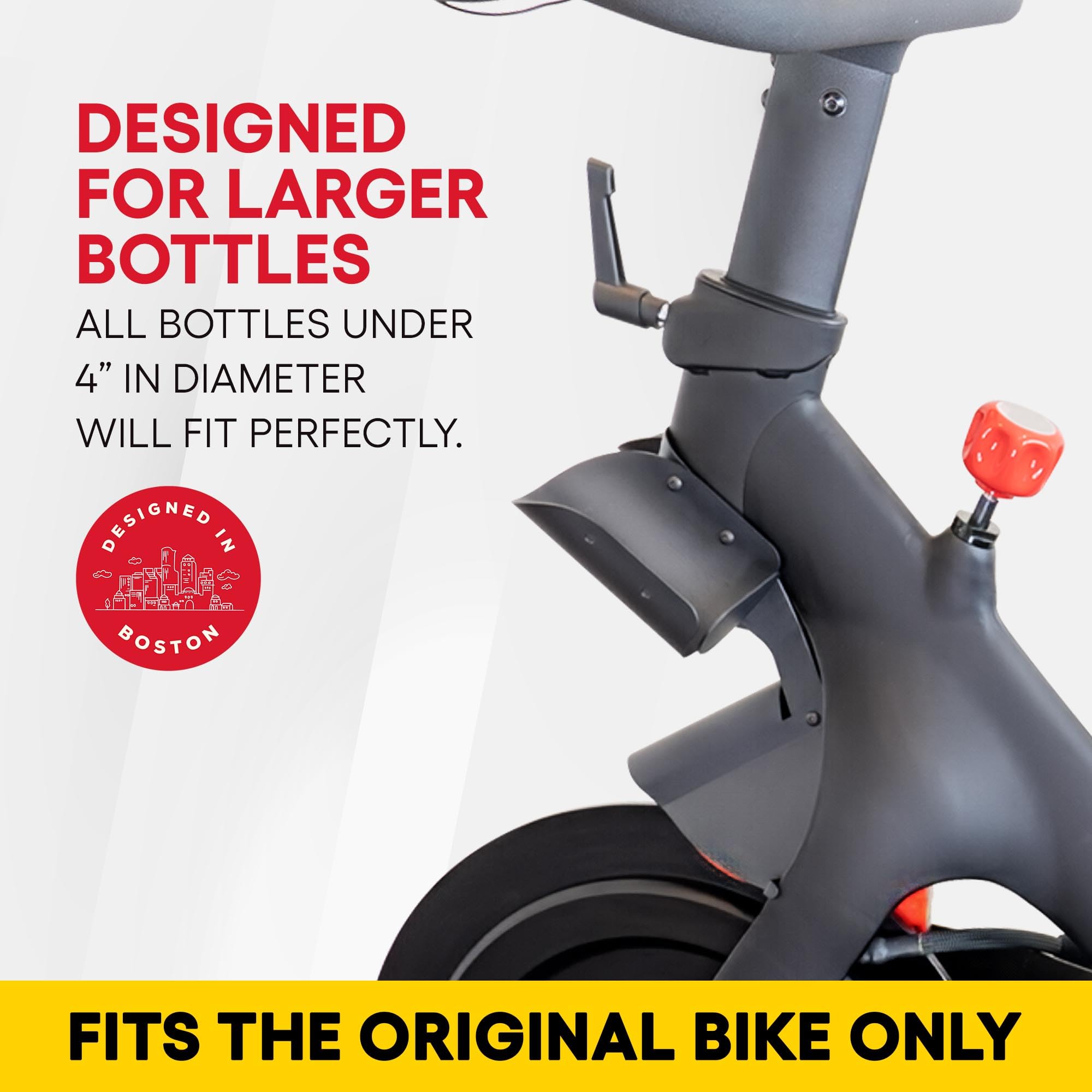 Portabotellas de repuesto XL para bicicleta Peloton original con soporte de montaje, diseño de metal sólido totalmente negro, soporte de repuesto directo, compatible con YETI + Nalgene + Hydro Flask +