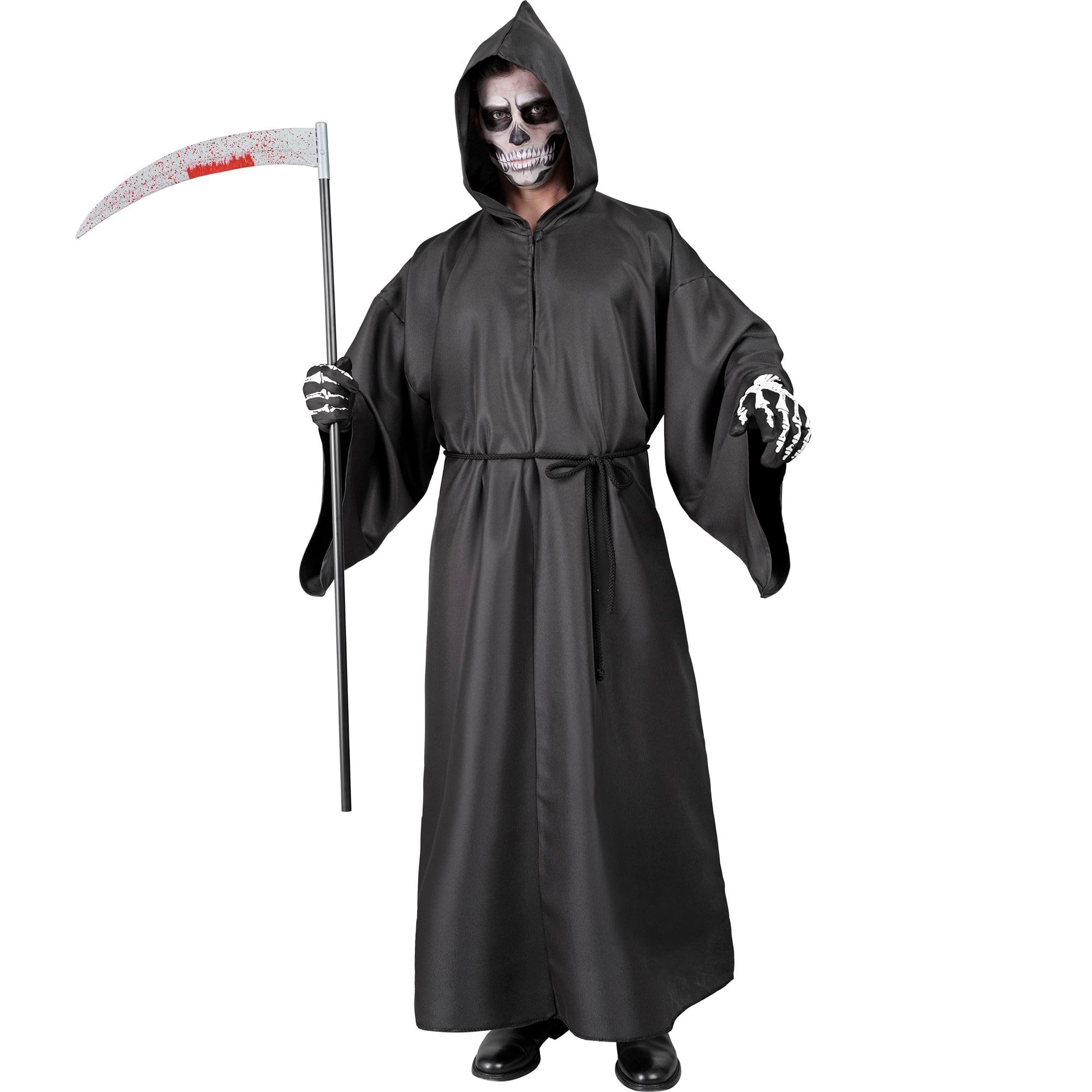 W WIDMANN MILANO Party Fashion - Grim Reaper Costume, Robe with Hood, Grim Reaper, Graveside, Halloween Fancy Dress