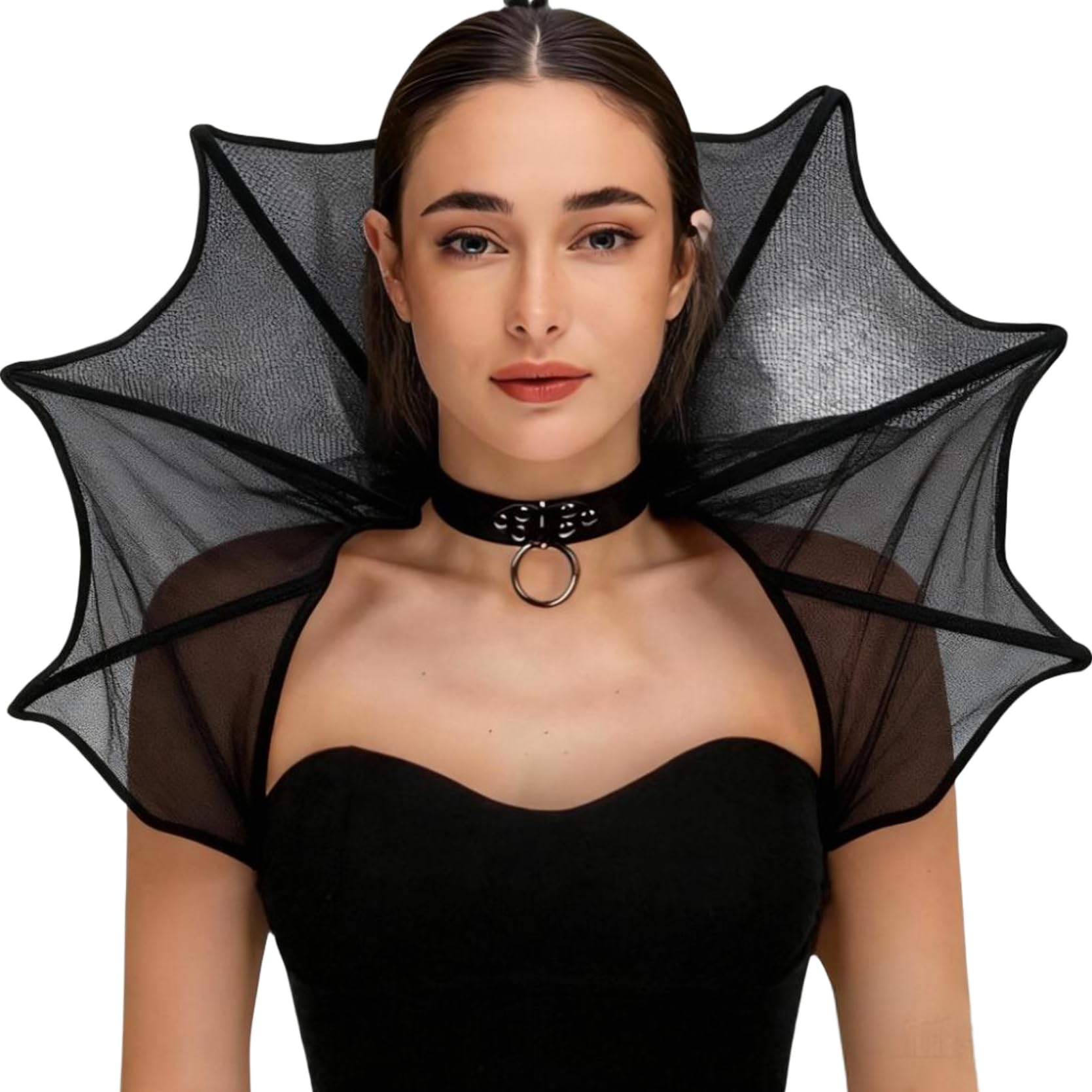 inlzdz Velvet Vampire Stand Up Collar Victorian Gothic Queen Neck Collar For Halloween Cosplay Party Dress Up Black C One Size