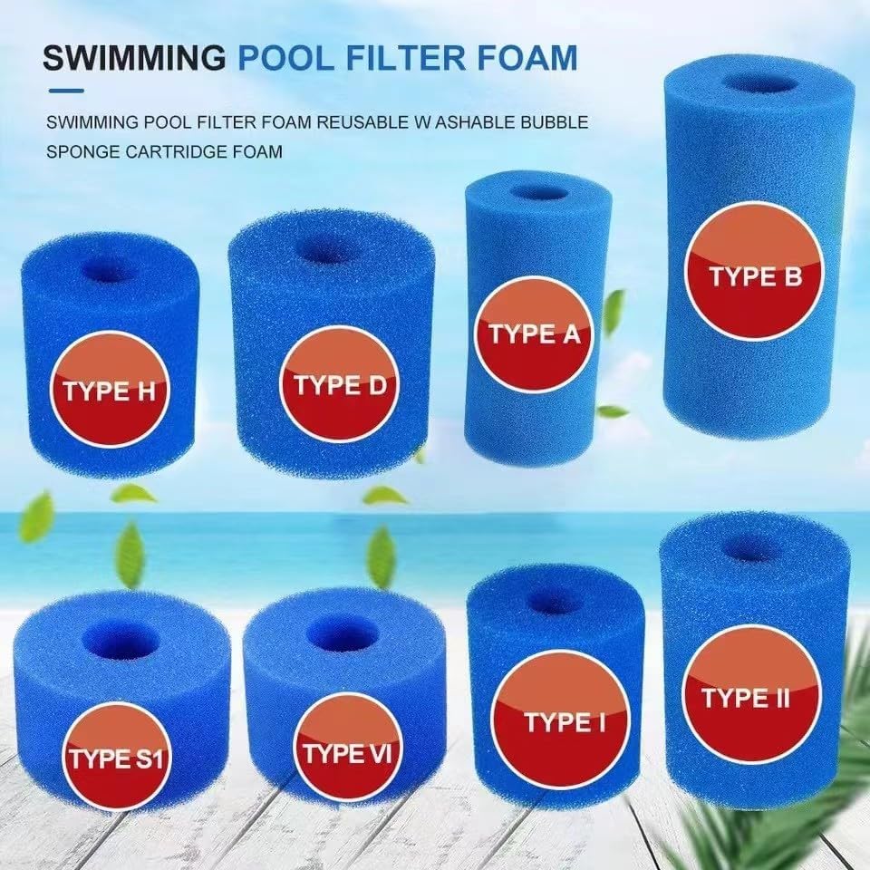 Miniatura 5 de 6 piezas de esponja de filtro de piscina para Intex tipo IIIVID, lavable y reutilizable, filtro de tina, cartucho de espuma, piezas de limpieza de