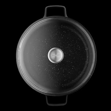 Berghoff GEM Nonstick Cast Aluminum Stockpot with Glass Lid, 11 in, 7.7qt
