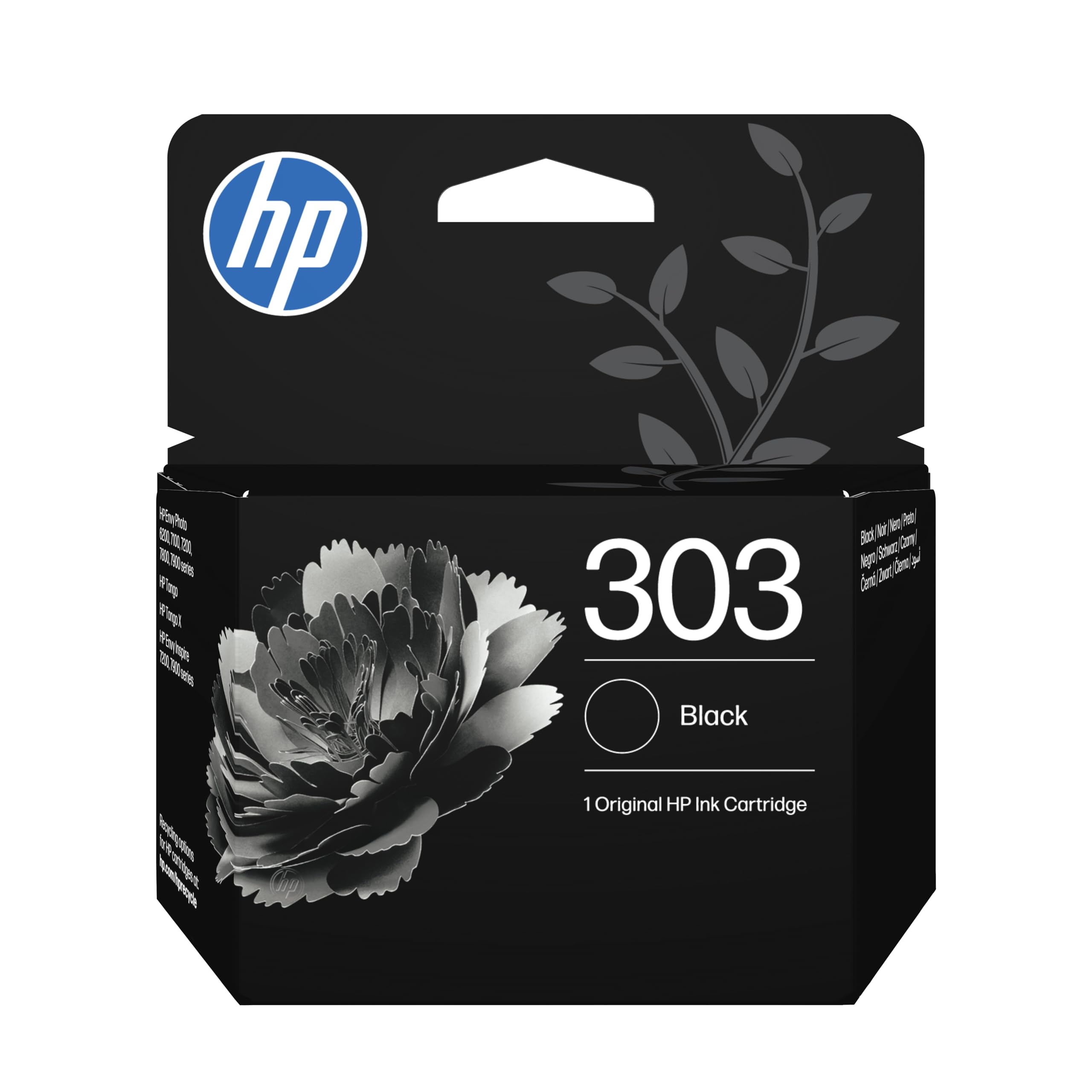 HP 303 Nero T6N02AE, Cartuccia Originale da 200 pagine, Compatibile con Stampanti serie Envy Photo 6200, 7100, 7800, 7200, 7900, Envy Inspire 7200e, 7900e, Tango X