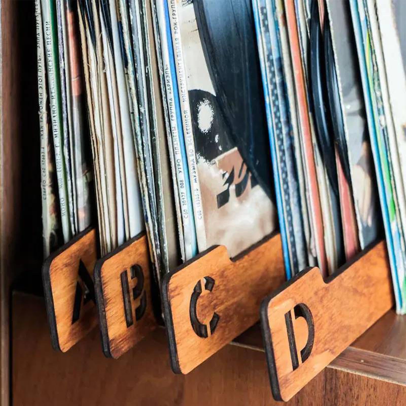 Separatori di dischi in legno - Separatori di registri, 26 pezzi separatori di file alfabetici | Divisori di dischi in vinile, Divisori di dischi alfabetici, Organizzatore alfabetico