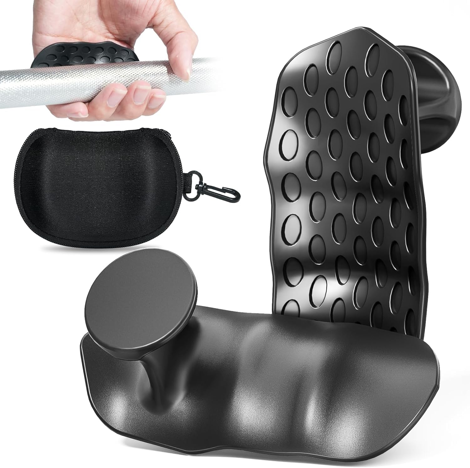 leosportz grip lock for gym - gym hand grip for workout | palm protection, black silicone | hand gripper design for strength training dumbbells (black)
