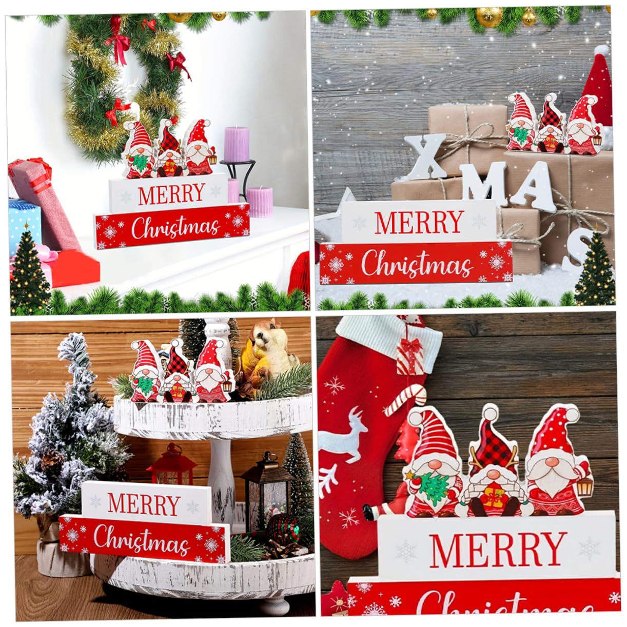 PRETYZOOM 5 Juegos christmas decorations adornos navideños decoraciones navideñas guirnalda Adornos de Navidad bandeja decoración de letrero de madera de navidad decoración de mesa de fiesta