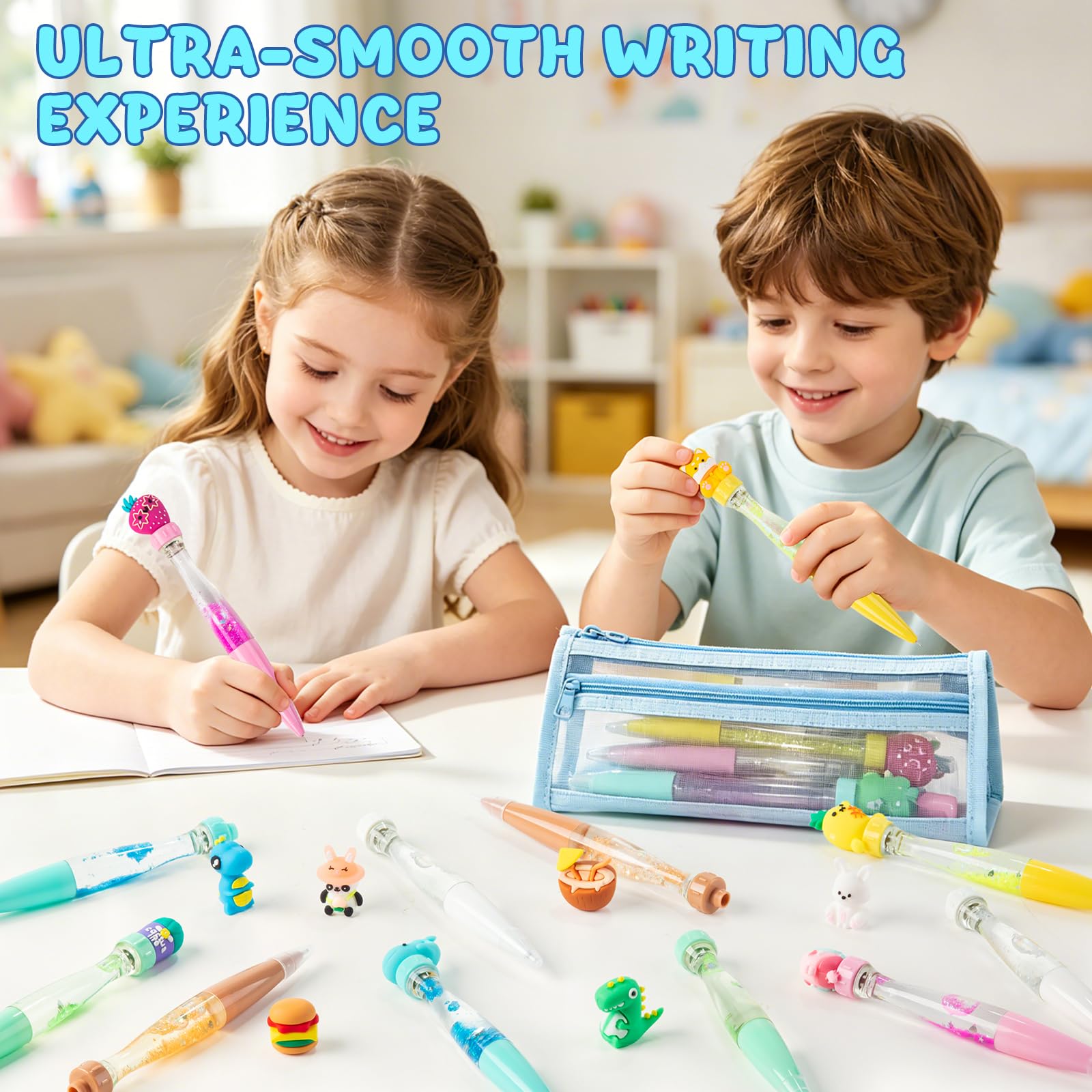 Tigerhu 12 Pezzi Penne a Sfera, Carino Gadget Compleanno Bambina, Regalini Fine Festa con Animali Borsa Penna, Regali Compleanno Bambini Invitati, Regalo di Fine Scuola per Ragazze Ragazzi di 6+ Anni