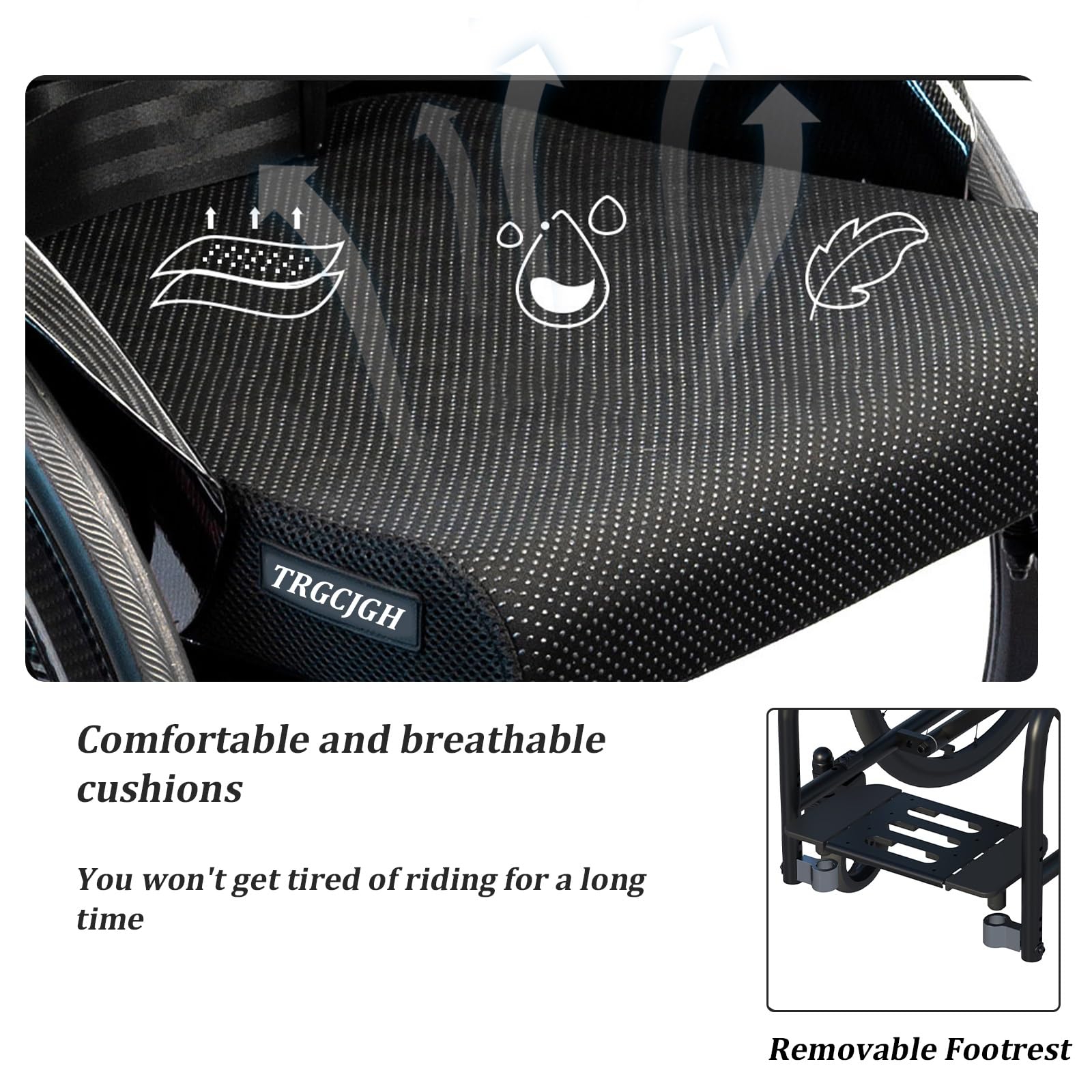 Silla de Ruedas plegable Ultra-ligera de aluminio, autopropulsable, para Minusválidos, portátil, para viajes(43cm/16.9inSeat)
