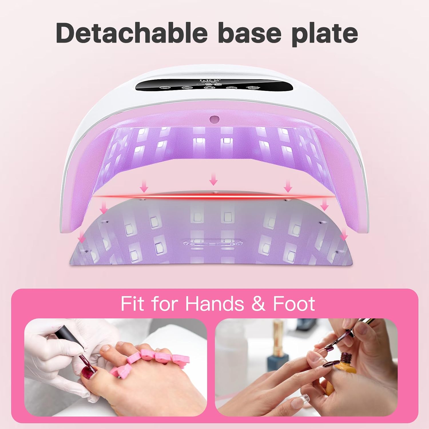LKE UV Nail Lamp, 72W LED Nail Lamp Nail Dryer Light for Nails with 3 Timer Setting & LCD Touch Display Screen for Home and Salon Use (C-White) (1)