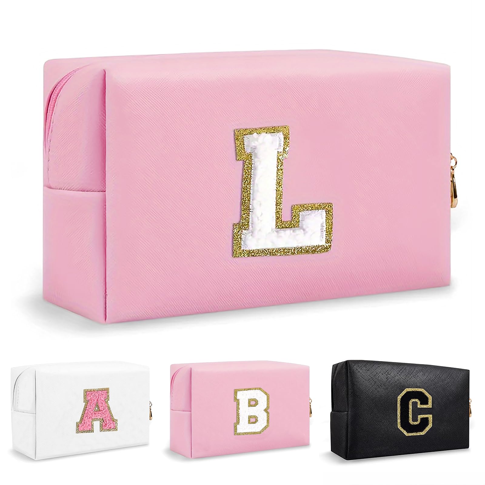 Bolsa de Maquillaje, Bolsa de Cosméticos Impermeable de Viaje, PU Cuero, Neceser de Baño, Bolsa De Aseo Y Almacenamiento para Mujer,Cosas Preppy para niñas Adolescentes (Letra A-Z) — view 159