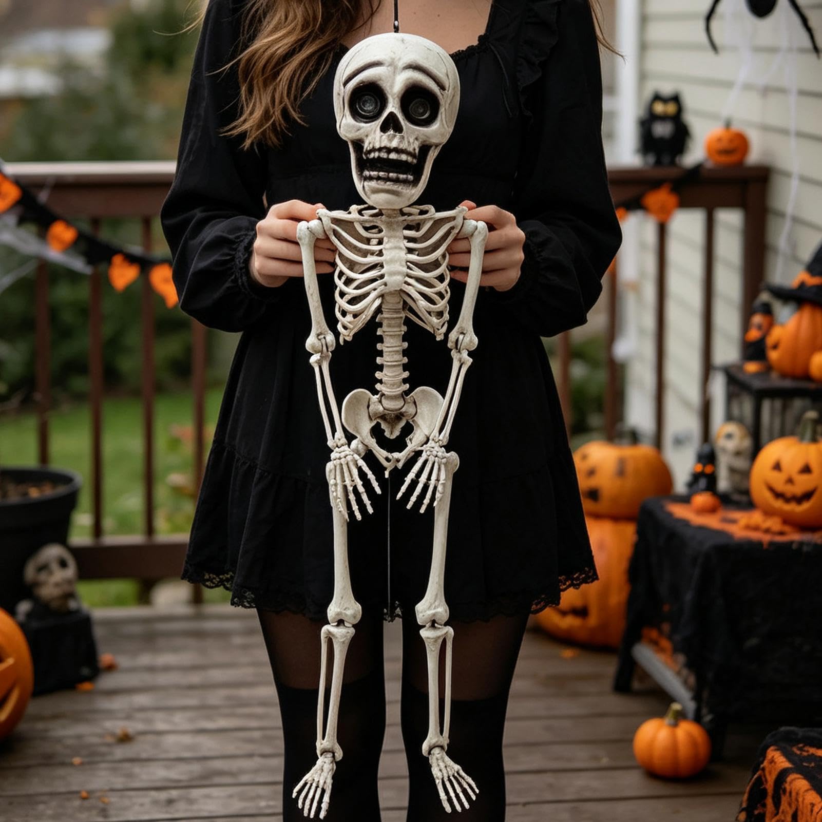 Esqueleto Halloween Figura Realista 105cm con Articulaciones Móviles