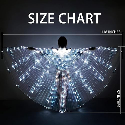 Miniatura 2 de Alas de Isis con luces LED, para danza del vientre, carnaval, rave, trajes para mujeres y adultos, para Navidad, fiesta de Halloween