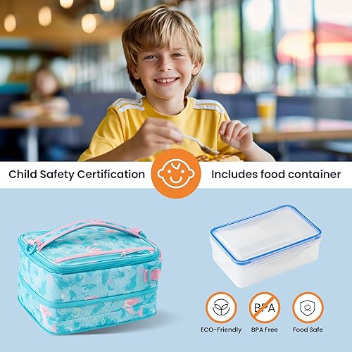Miniatura 3 de Everfun Lonchera expandible para niñas con contenedor, bolsa de almuerzo Bento aislada, reutilizable, resistente al agua, bolsa de almuerzo para la