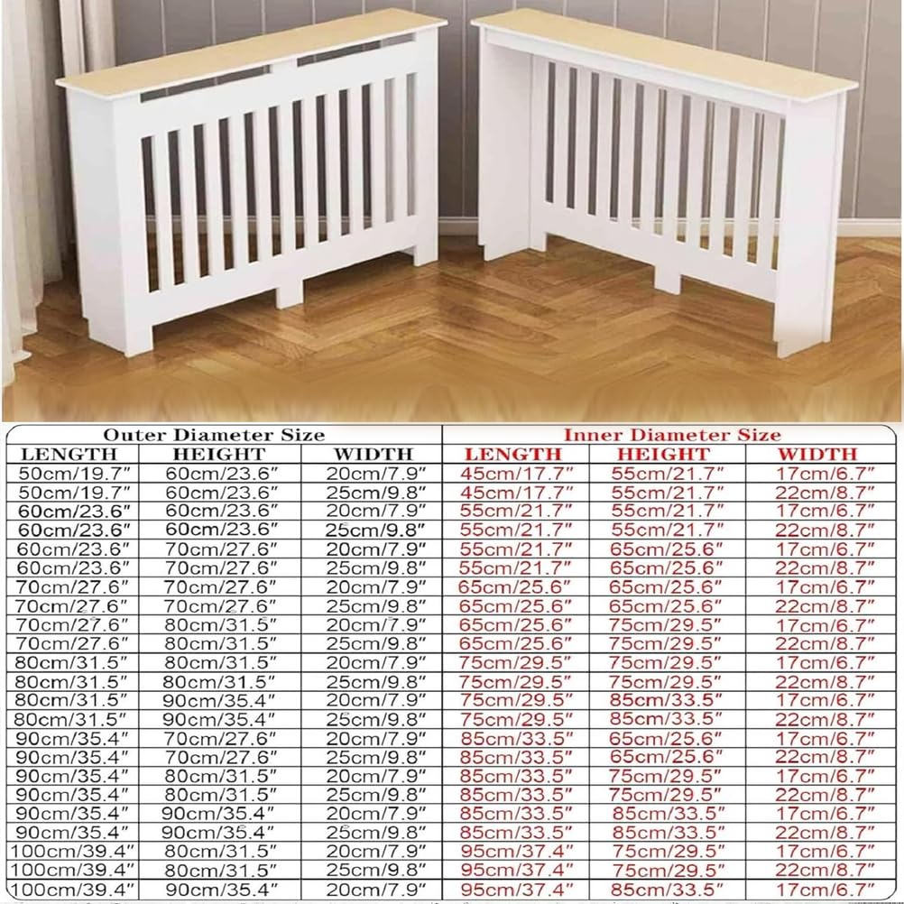 Heizungsabdeckung mit Ablage, MDF-Heizkörperabdeckung, 70 x 80 x 20 cm, für Wohnzimmer