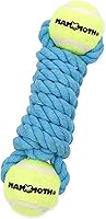 Vista 8 de Mammoth - Juguete de cuerda para masticar con pelotas de tenis, juguete interactivo de algodón y poliéster para perros, juguete interactivo