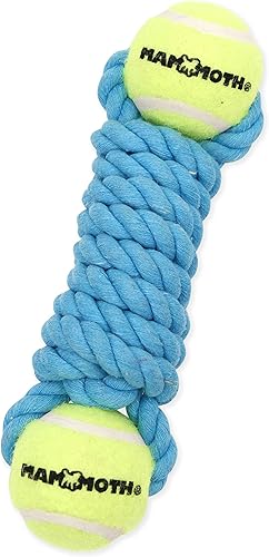 Miniatura 8 de Mammoth - Juguete de cuerda para masticar con pelotas de tenis, juguete interactivo de algodón y poliéster para perros, juguete interactivo para