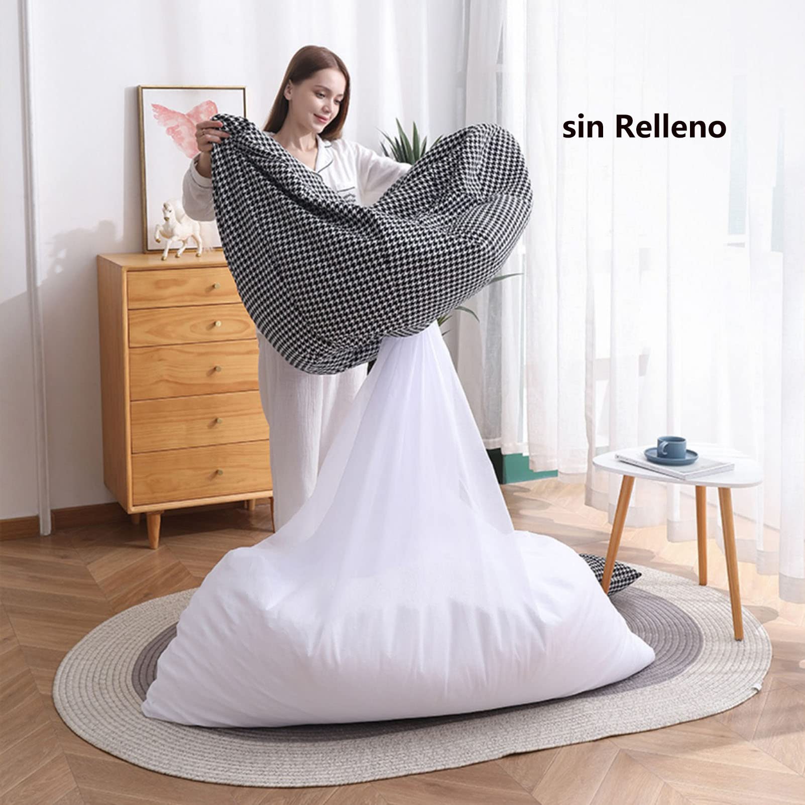 Pouf Chaise Longue, Pouf pour Adultes et Adolescents pour Organiser Les Animaux en Peluche, Jouer à la Lecture et se détendre, Rose