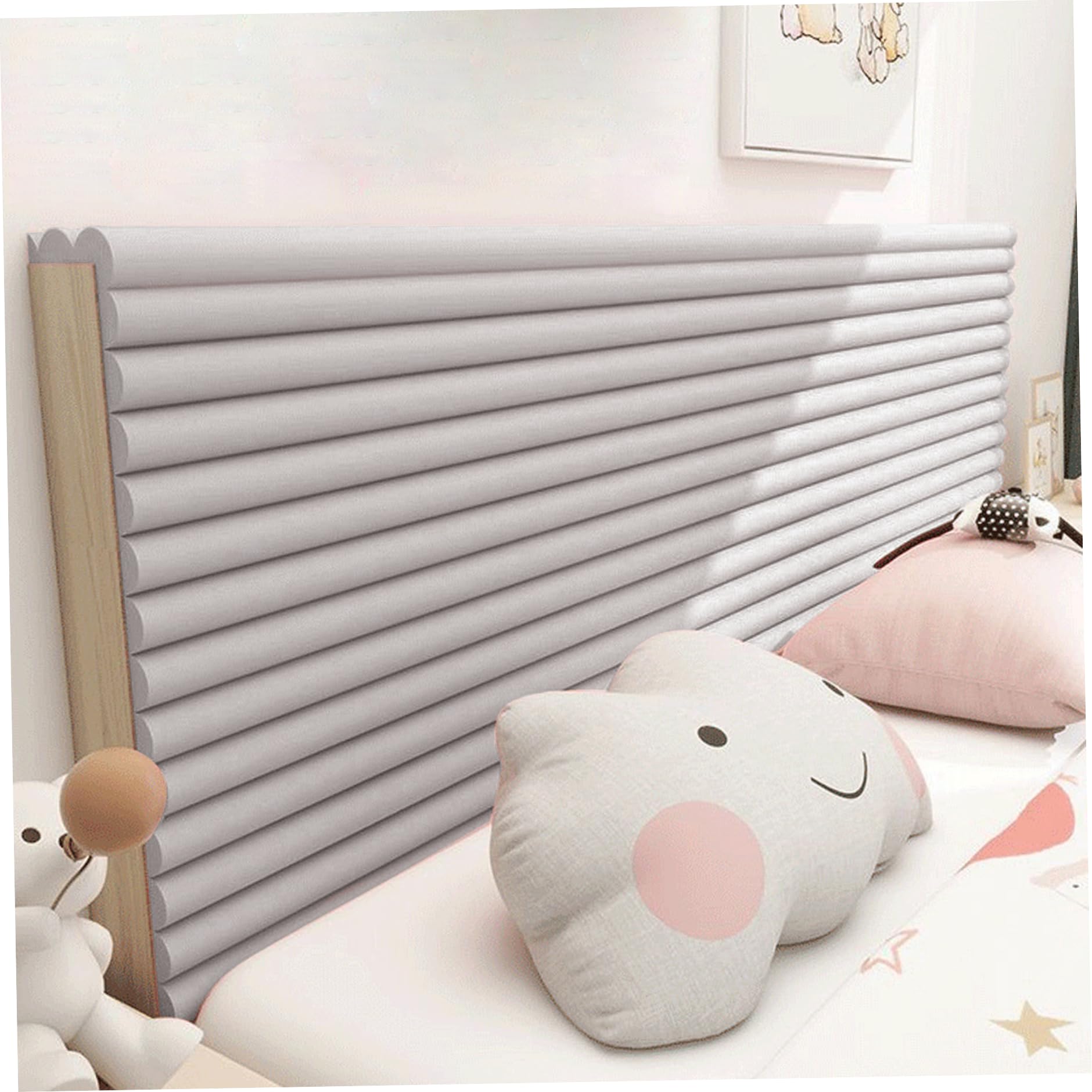 Cuna de 1 por ciento para Acolchado para Lados, Paneles de Pared nbr engrosados ​​de Alta Elasticidad de 79x8, Almohadillas de Parachoques de Cuna Impermeables para la Mesa de Pared...