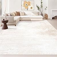 MXSANYOORUG Washable 8x10 Beige Area Rug - Modern Abstract Non-Slip Soft Low-Pile Rug for Living Room Bedroom Kitchen