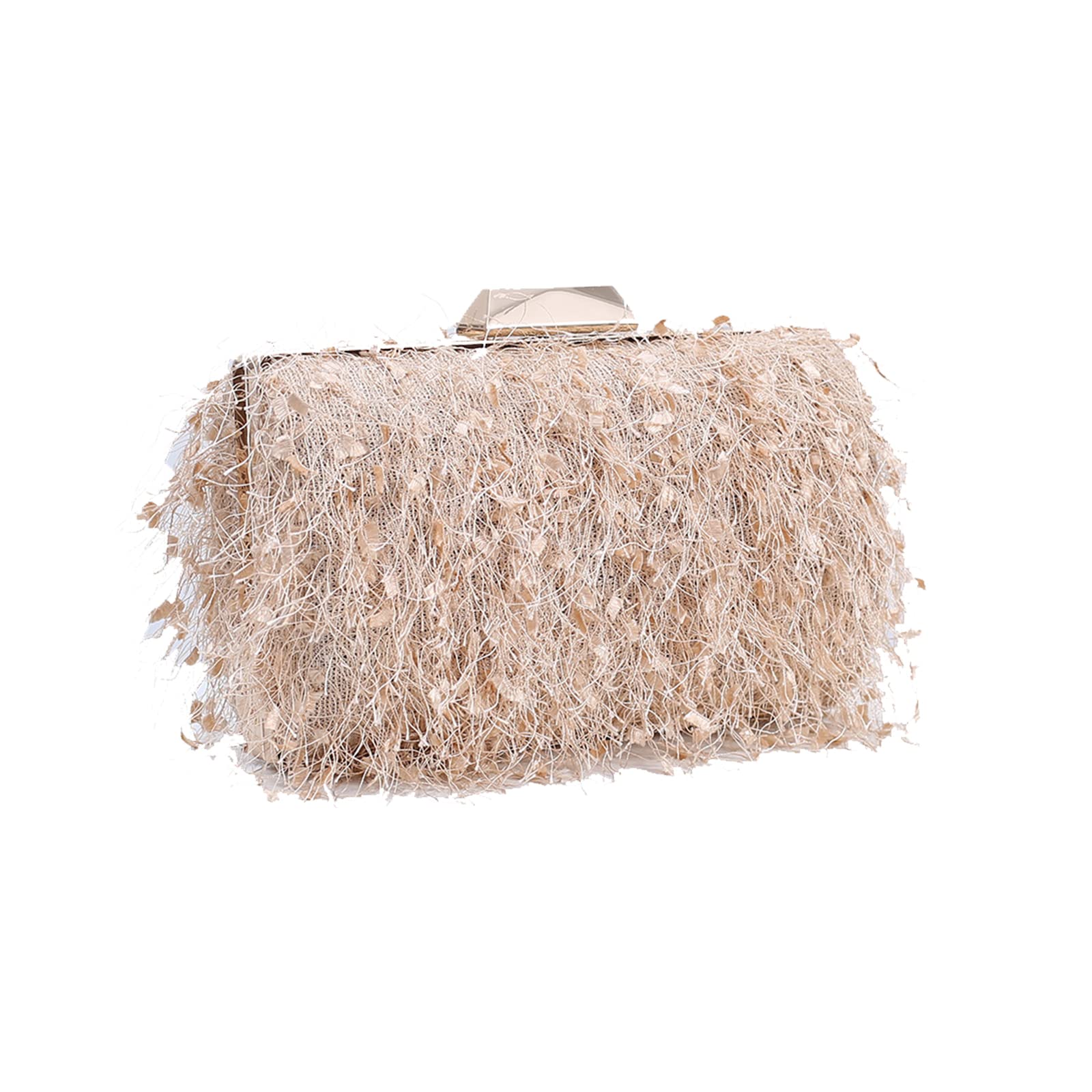 CORIOS Bolsa de Fiesta de Noche para Mujer Bolsa de Mano con Cadena Bandolera Elegante de Hombro para Fiesta de Graduación Banquete Boda Albaricoque