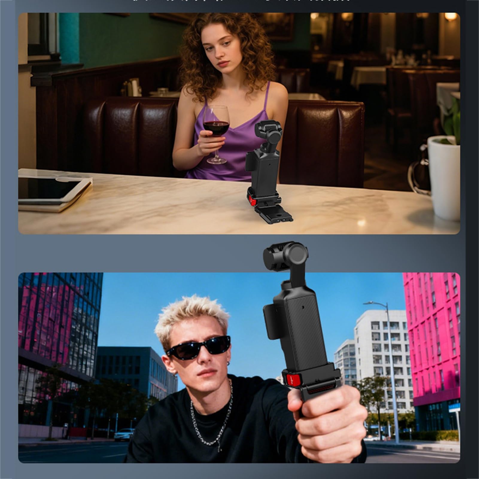 Bewinner Supporto Magnetico per Fotocamera 3, Morsetto Adattatore in Lega di Alluminio con Forte Ventosa Magnetica, Supporto a Sgancio Rapido per Accessori Action Camera, Foro per Vite da 1/4 di