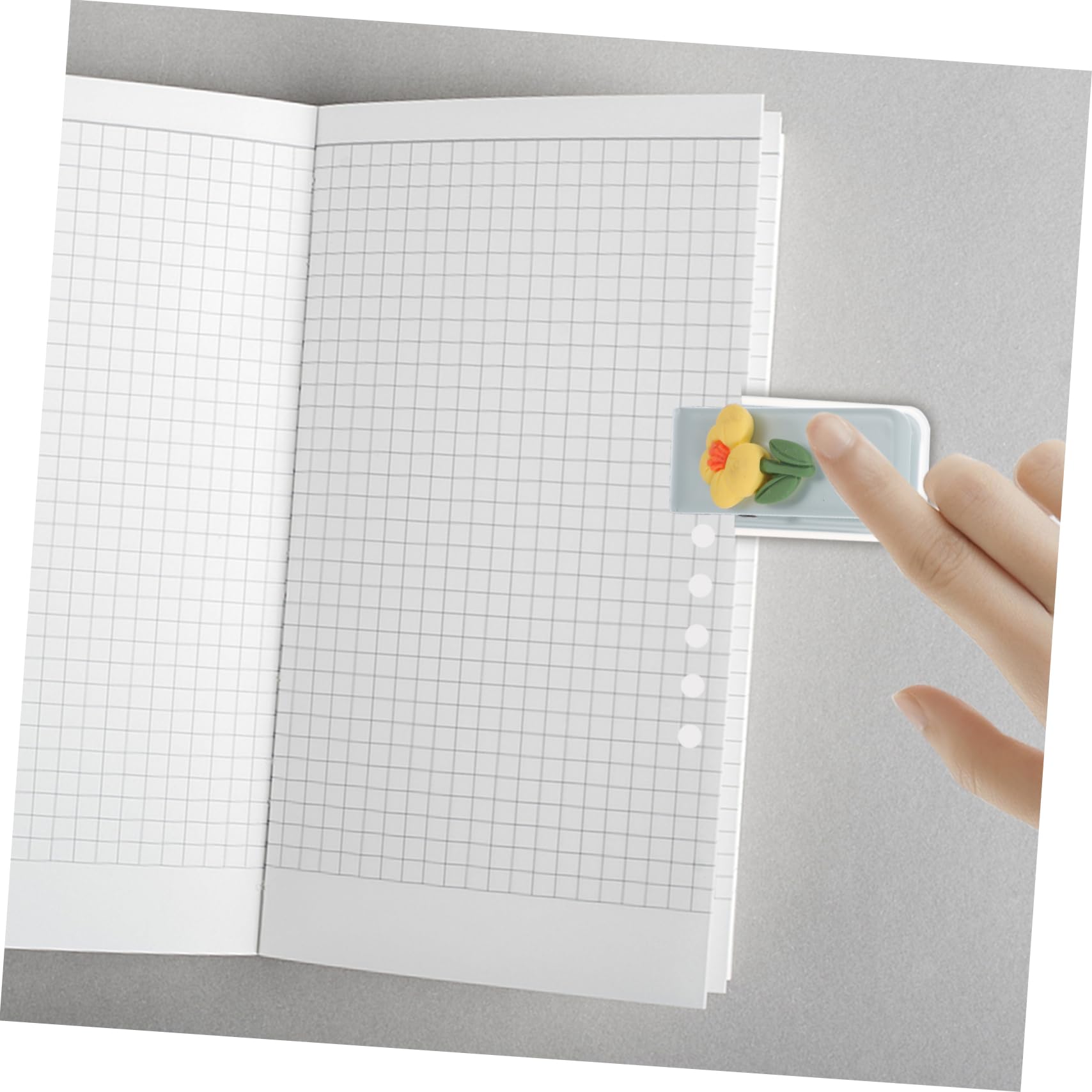 Perforatrice, pagine a fogli mobili, perforatrice a funghi, punzonatrice per quaderni fai da te con righello per carta A4, 6 fogli di carta A4 (grigio