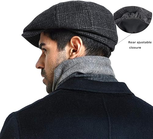 Miniatura 4 de PanPacSight Sombrero octogonal para hombre, boina vintage plana hiedra cabbie gorra de caza para novio, marido, hermano, padre