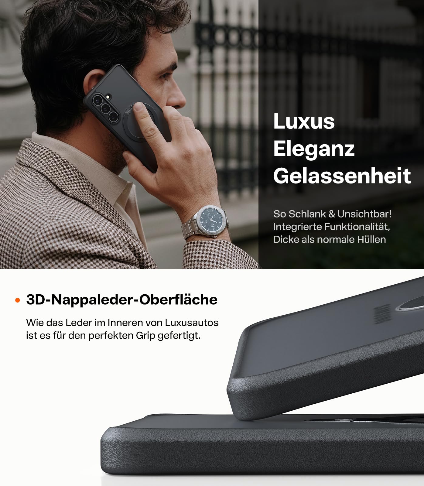 TORRAS Ostand Q3 Spin für Samsung Galaxy S26 Hülle (360° Langlebig Ständer für Magsafe) TOP Militärschutz Stoßfest Kratzfeste Dünn Super Haptik Matt Handyhülle Samsung S26 Case Schutzhülle Schwarz