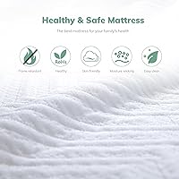 Vista 4 de MLILY EGO White Colchón de Espuma Viscoelástica de 10 Pulgadas Twin XL, Colchón de Gel de Té Verde Cama en una Caja, Certificado CertiPUR-US