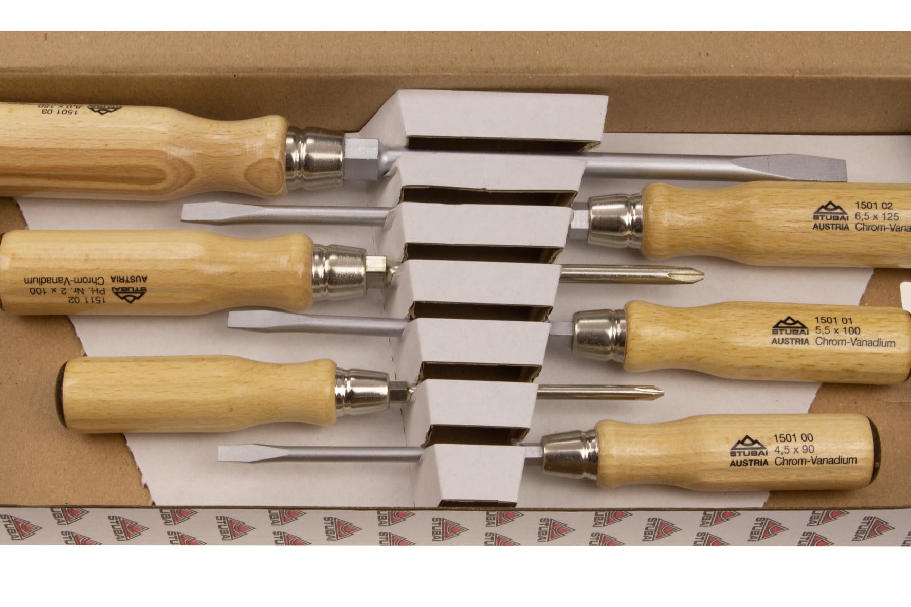 Stubai 158006 - Pack de 6 atornilladores (mango de madera)