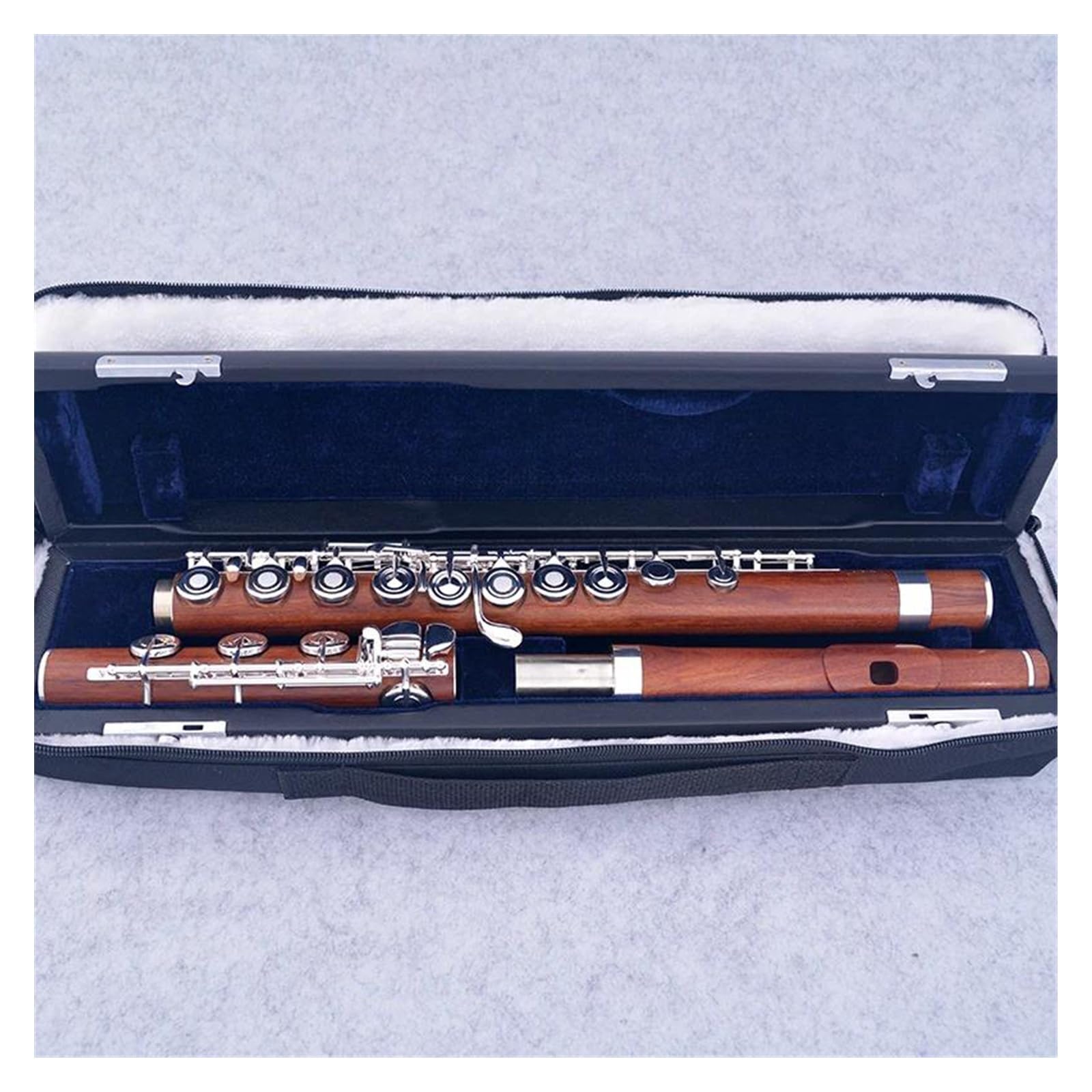 Flauta De Secoya, 17 Teclas, Llaves Chapadas En Plata Con Agujero Abierto, Llave E, Flauta De Madera Con Estuche Para Flauta Flauta Travesera para Principiantes