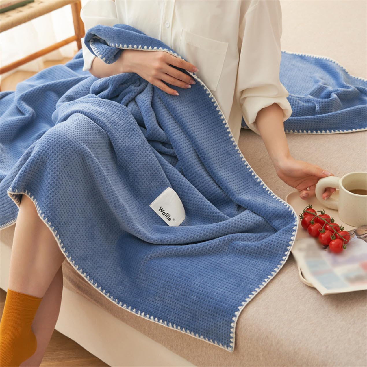 Amazon｜[BKVB] ワッフルブランケット ブランケット おしゃれ 膝掛け