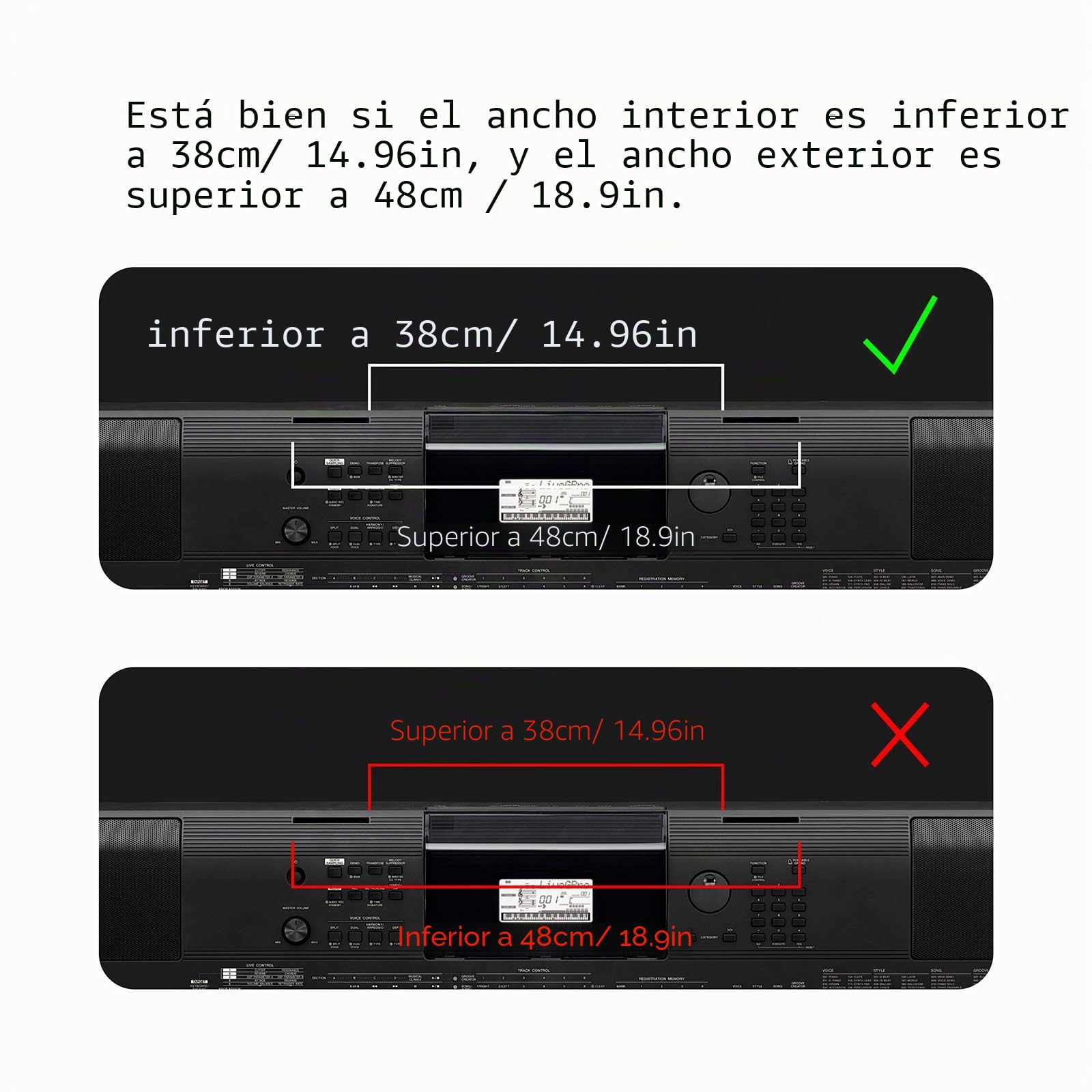 Soporte para partituras compatible con Casio, Roland, Yamaha P35-128 KB/PSR/PSR-E/PSR-S/YPT/EW/NP/KBP/DGX Series Teclado digital electrónico piano (negro)