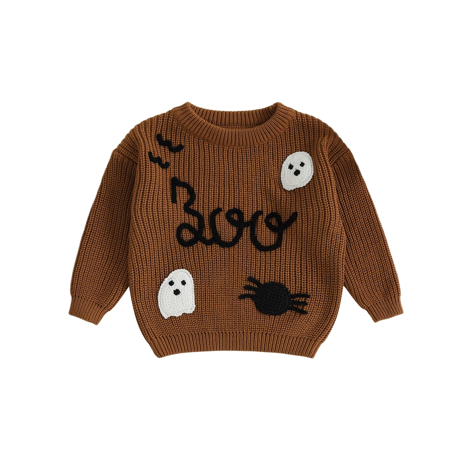 LSFYSZD Toddler Baby Girls Boys Halloween Pumpkin Sweaters Long Sleeve Crew Neck Winter Warm Knitwear Pullover Jumpers Top — view 81