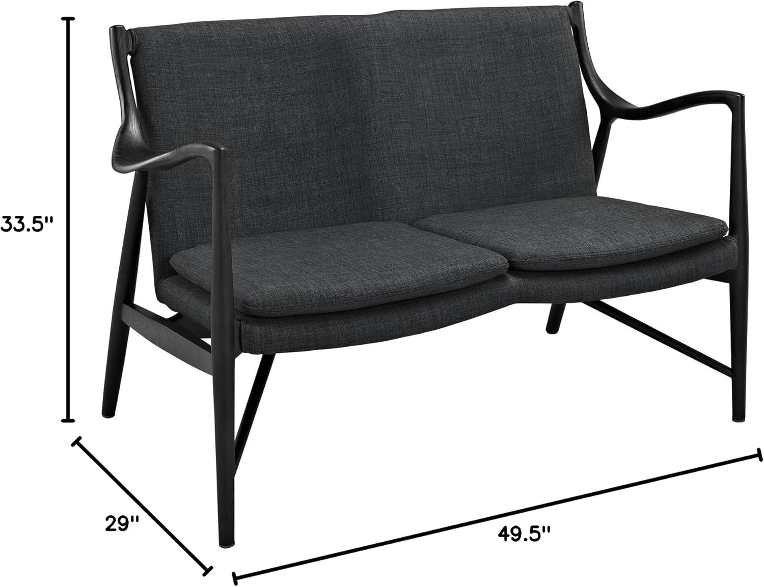 Modway Makeshift Upholstered Loveseat in Natural Brown