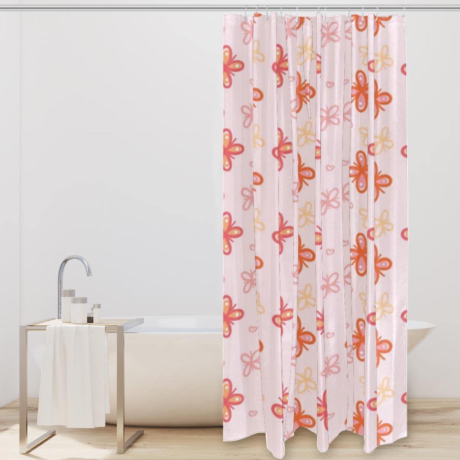 Tenda da doccia a griglia con 12 ganci, impermeabile e lavabile, 72 x 72 cm