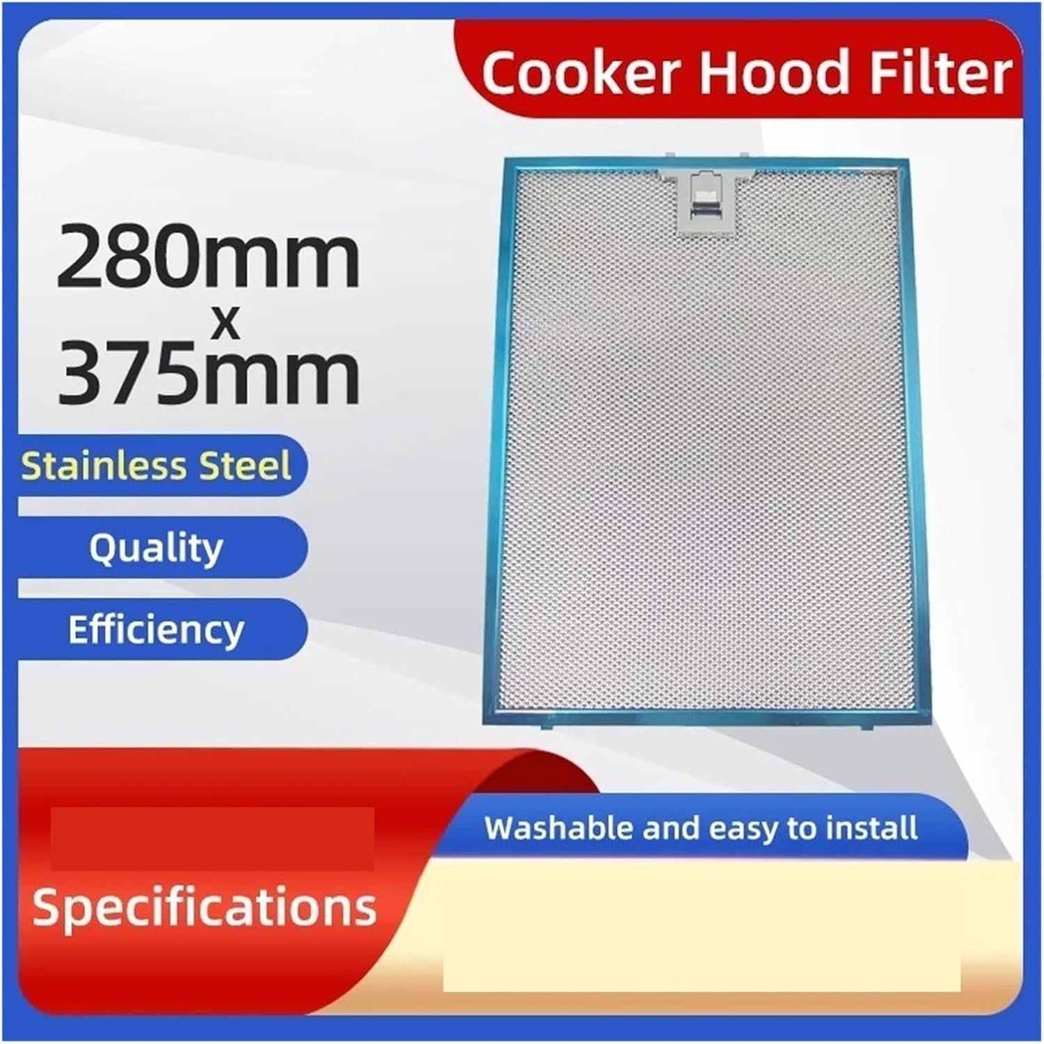 Grease Filter Stainless Steel Metal 375x280 Grease Filter For Ventilation Hoods Cooker Hood Filters