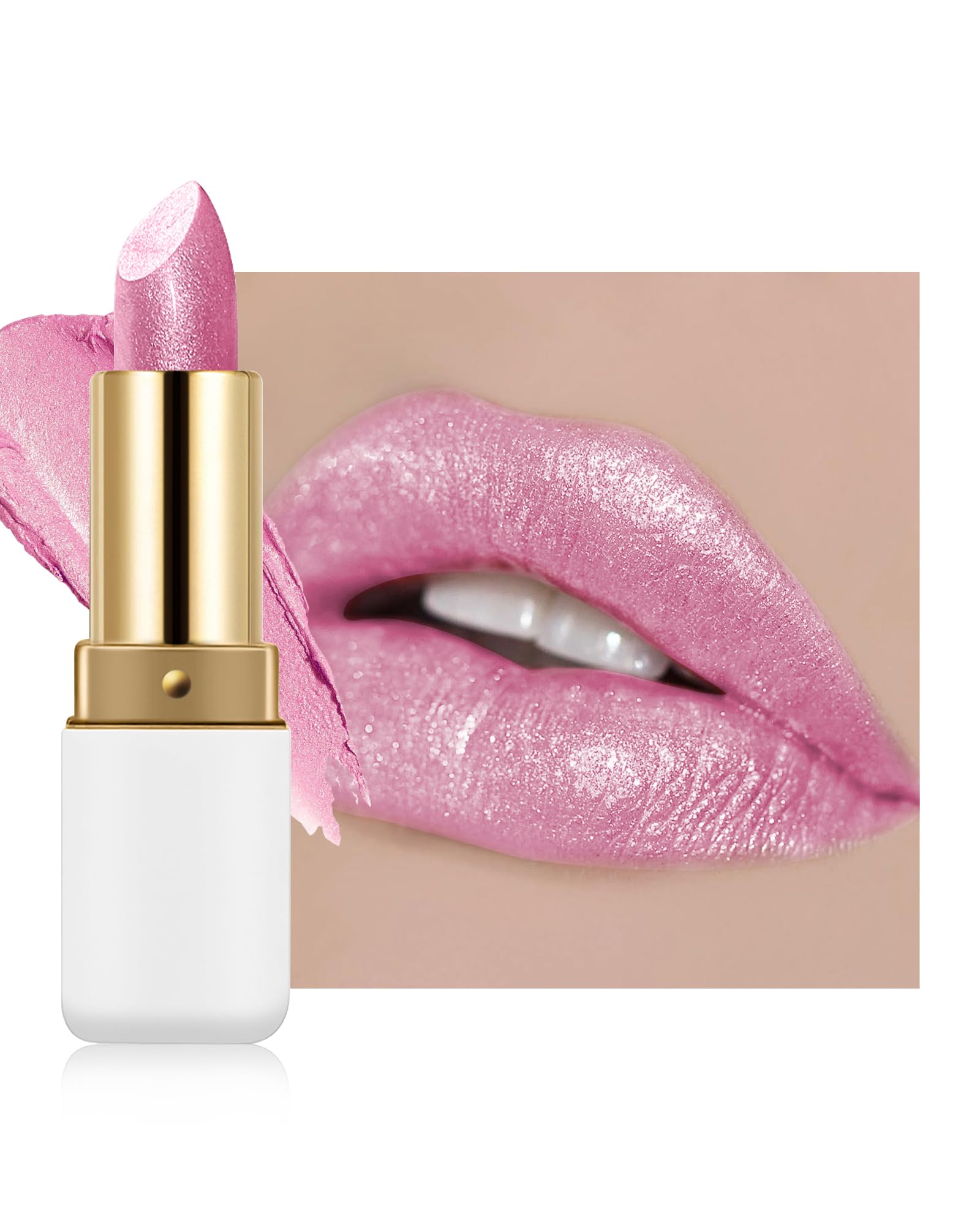 Shimmer Lipstick - Pink Glitter Lip Gloss -1