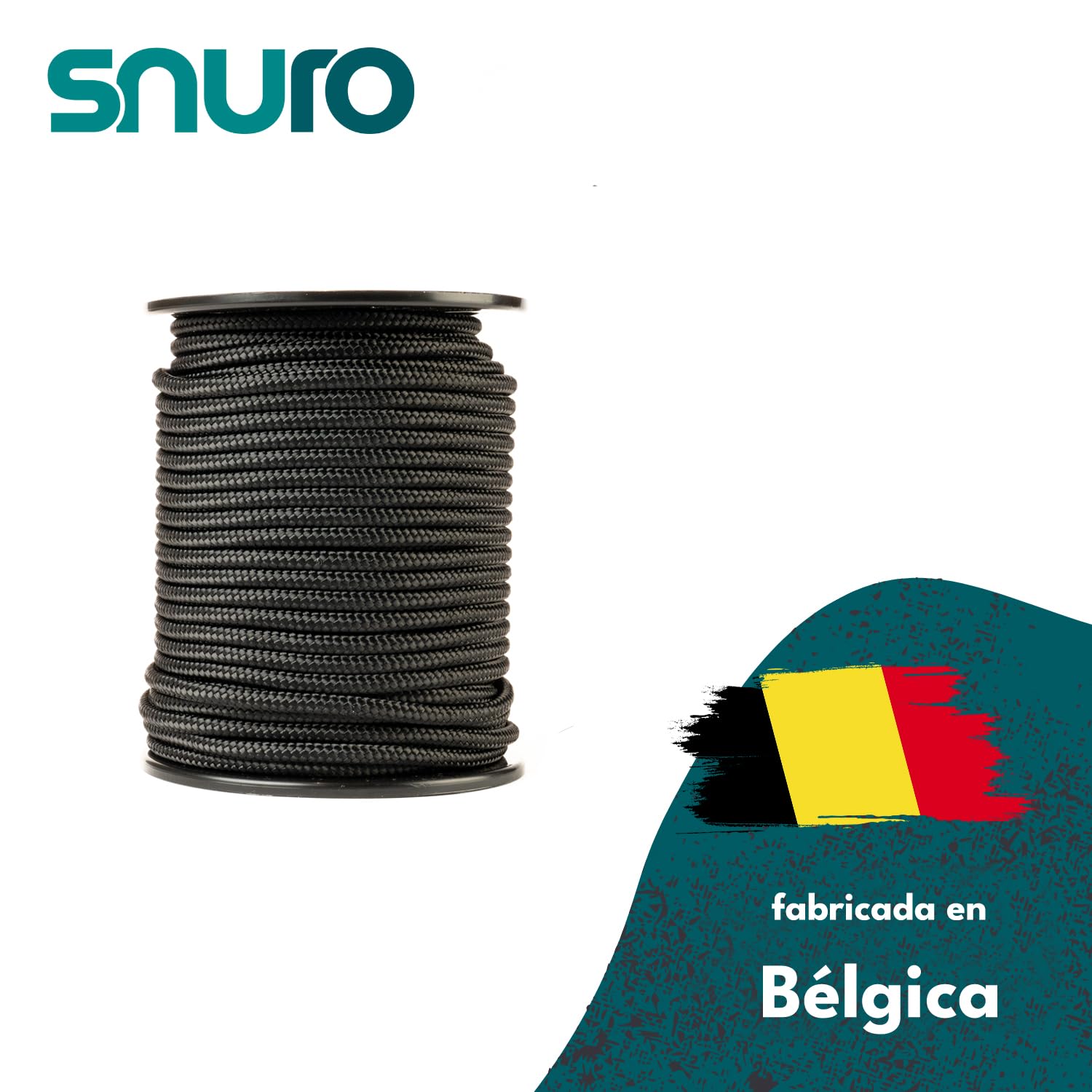 Cuerda de nailon (6 mm, 50 m, negro) – Paracord de poliamida trenzado resistente, resistente al desgaste y sólido, carga de rotura de 622 kg