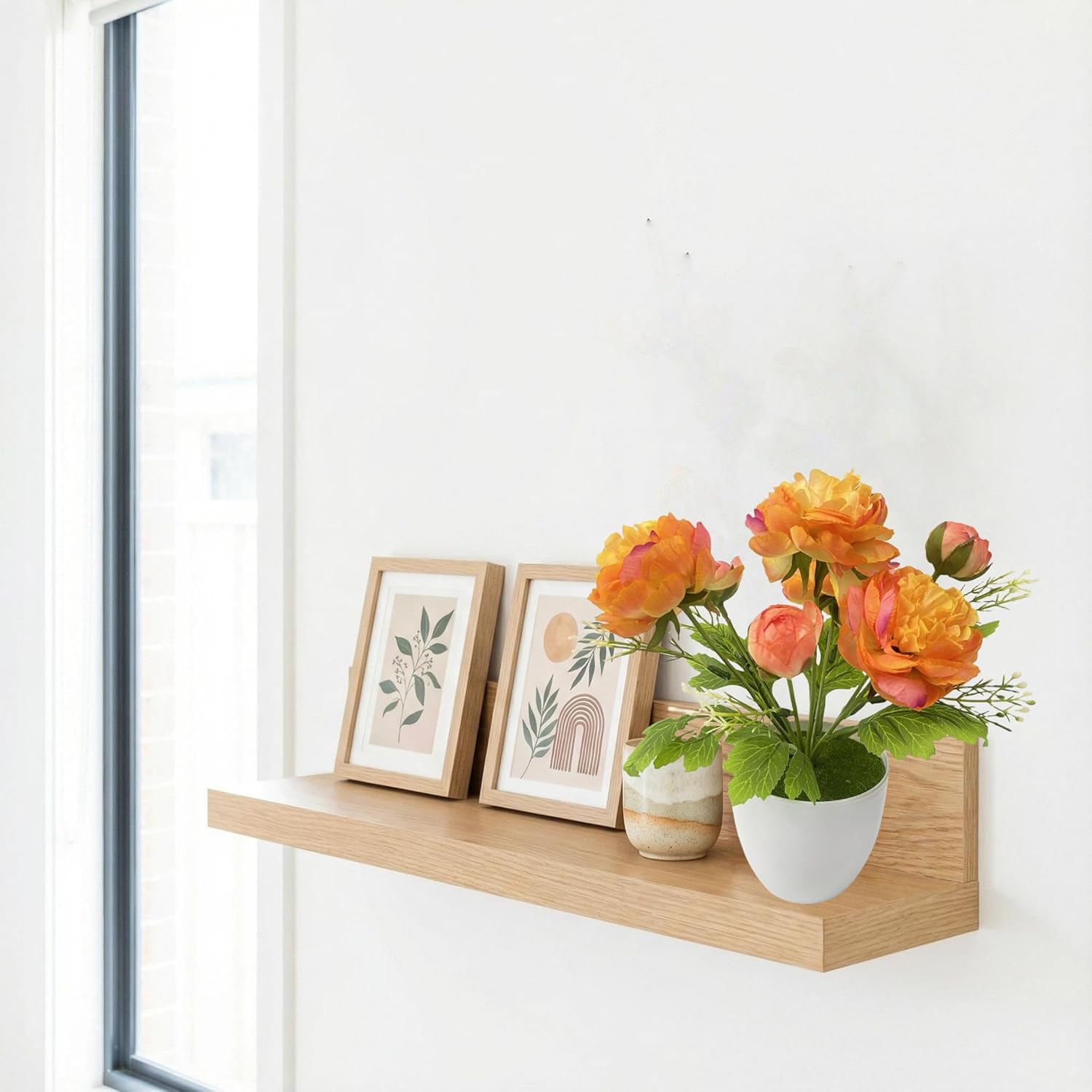 2 Packs Small Fake Potted Flowers Artificial, Orange Artificial Ranunculus Flowers for Home Indoor Wedding Office Dinning Living Room Bathroom Coffee Table Winter Spring Decor - Image 4