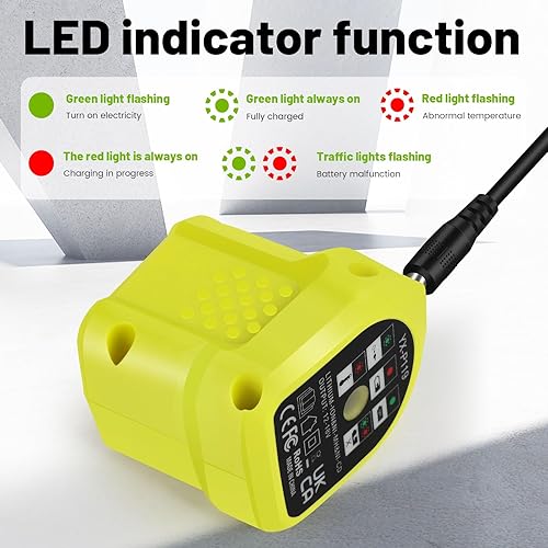 Miniatura 8 de Paquete de 1 batería de litio RB18L50 18V 6000mAh de repuesto para Ryobi con cargador LUB18V