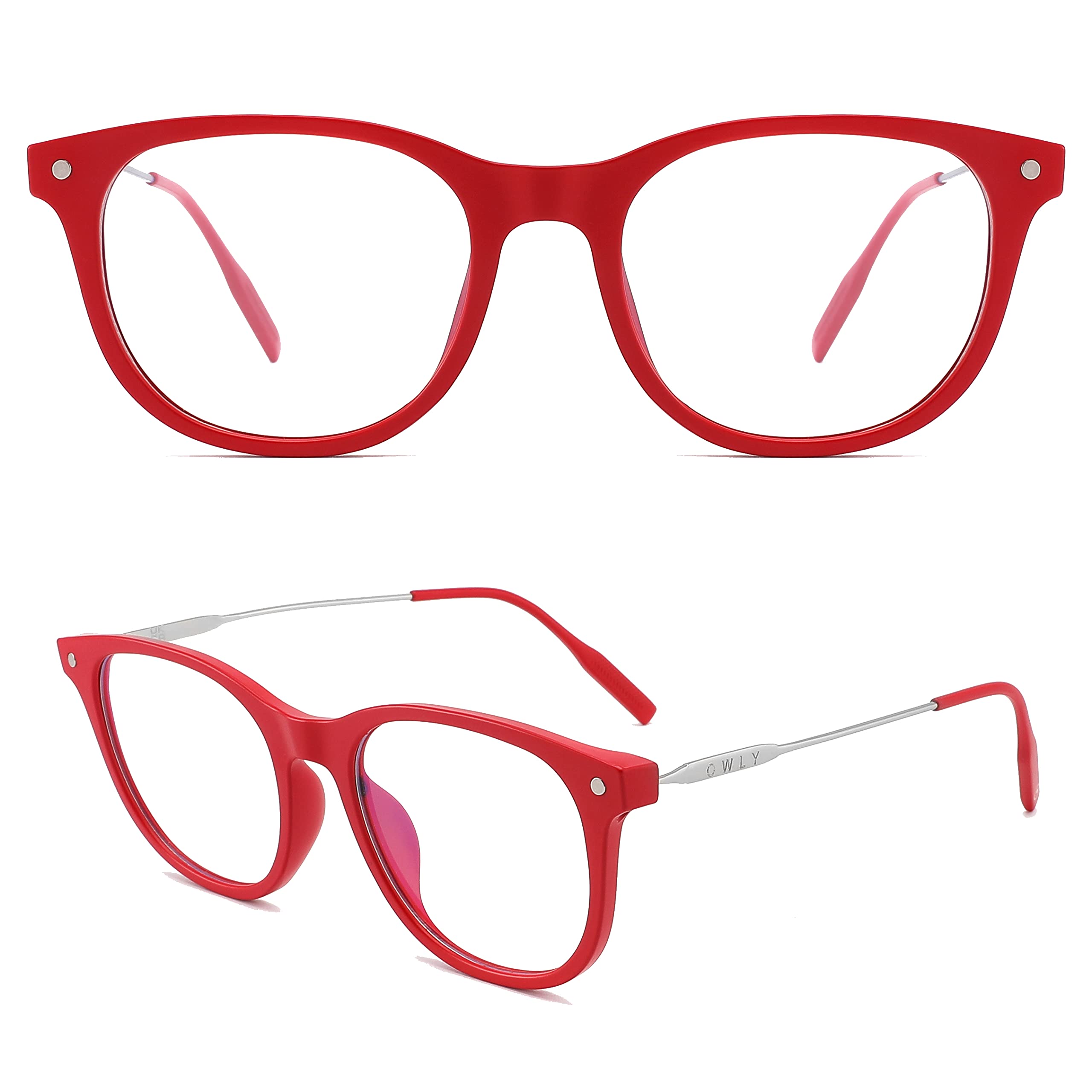 Owly Unisex Scarlett Red Owly™ Ultra Thin Blue Light Blocking Pocket Reading Glasses (, 3, Diopters)