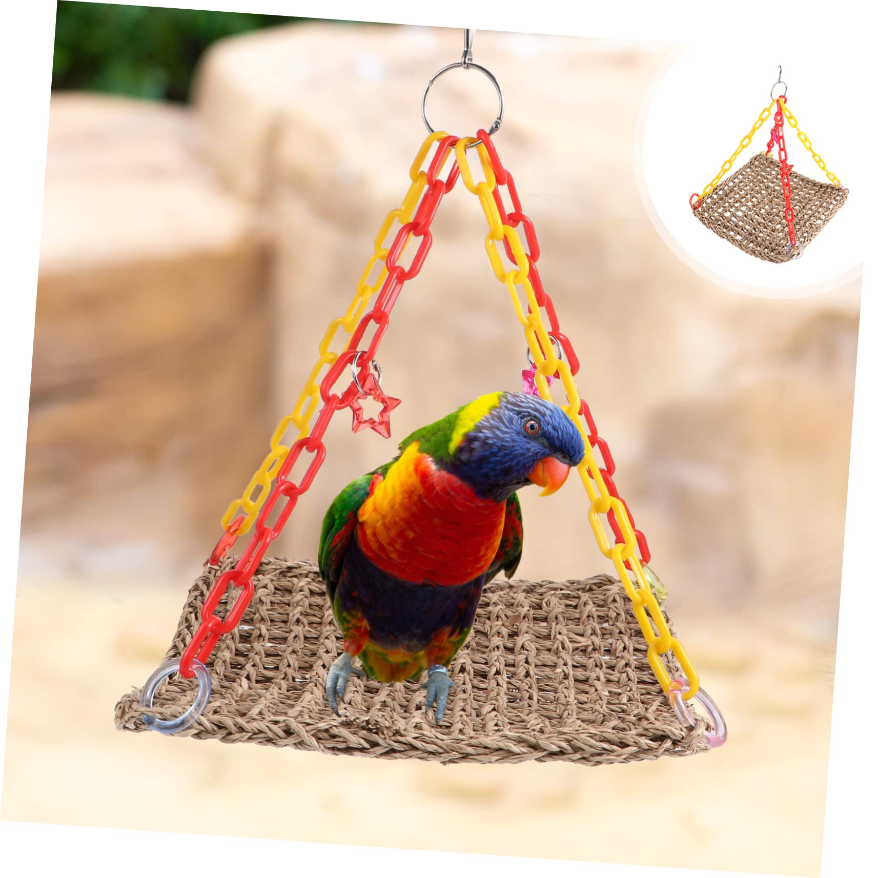 Happyyami Pet Parrot Chewing Toy Handgefertigter Vogelspielzeug-hängeschaukel Aus Stressabbau Und Spielspaß Für Wellensittiche Und Nymphensittiche Jedem Käfig
