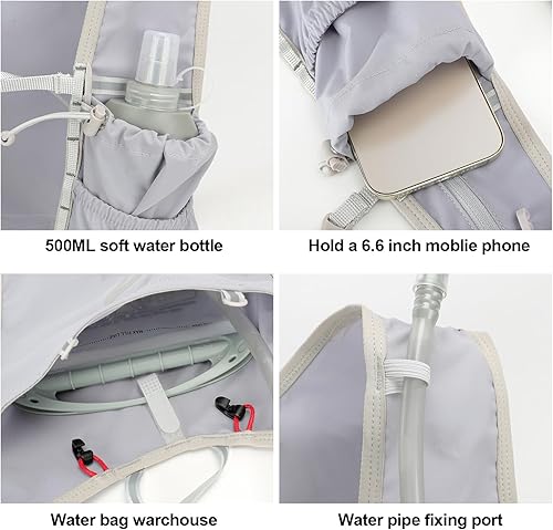 Miniatura 2 de INOXTO Mochila de hidratación para correr, ligera, aislada, con bolsa de agua de 1.5 L, mochila para senderismo, senderismo, correr, ciclismo,