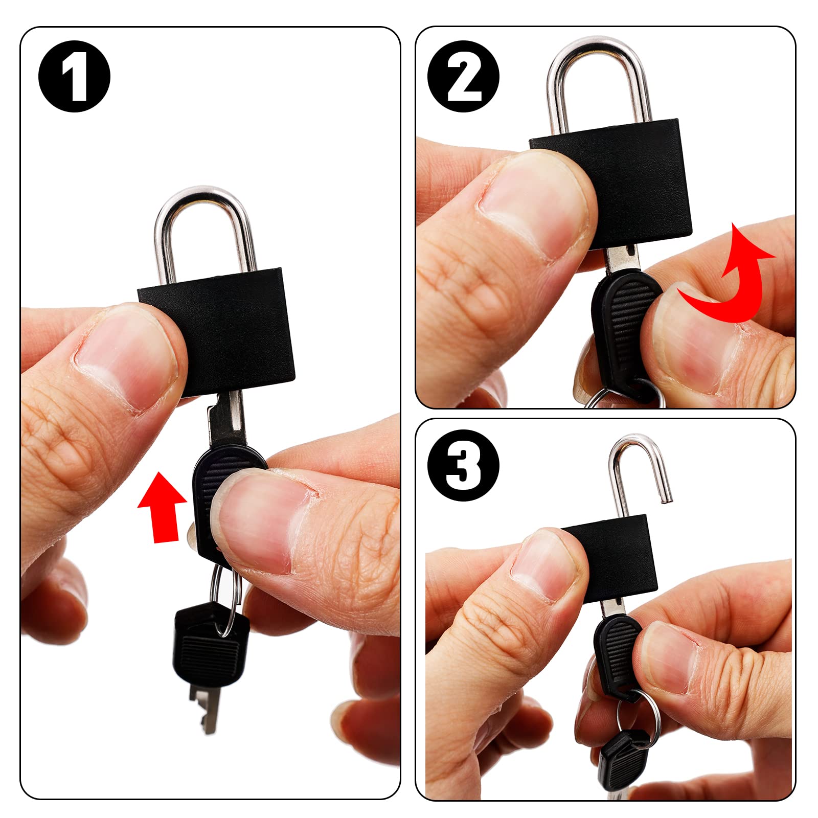 Lot De 8 Petits Cadenas à Clé Colorés - Pour Valise, Casier, Sac à Dos, Tiroir | Métal, 8 Couleurs, 2 Clés Par Cadenas