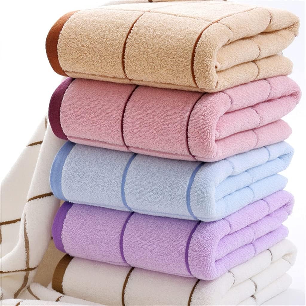 Cotton Bath Towel Household Adult Men and Women Soft Absorbent Cotton Bath Towel(D)