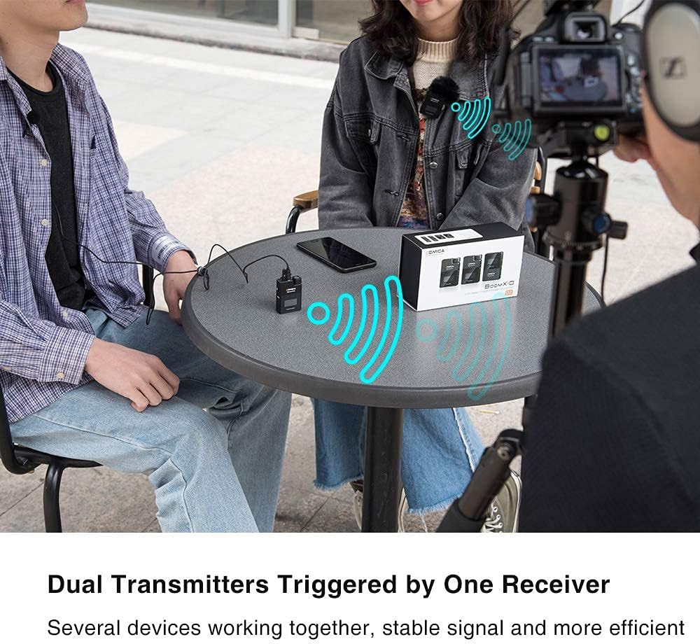 Flаѕh Sаlе Comica BoomX-D D2 2.4G 1-Trigger-2 Wireless Lavalier Microphone, for DSLR Camera iPhone Smartphone, OLED Display Transmitter & Receiver, Separate Stereo Recording for Podcast Interview Vlog YouTube