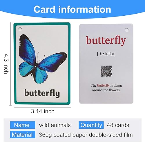 Miniatura 3 de Zwttey SalvajeGranjaAnimales marinos Partes del cuerpo Aprendizaje Inglés Tarjetas Flash Niños Montessori Juguetes Tarjetas de Bebé Tarjeta de